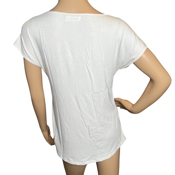 Calvin Klein Women's Size Small Tunic Beige Gold Sequin Cotton Blend Crew Neck - Picture 7 of 9